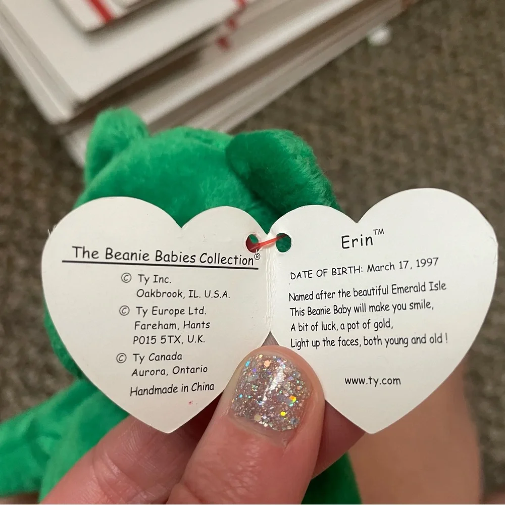 🍁TY Erin Beanie Baby Shamrock St. Patrick’s day bear